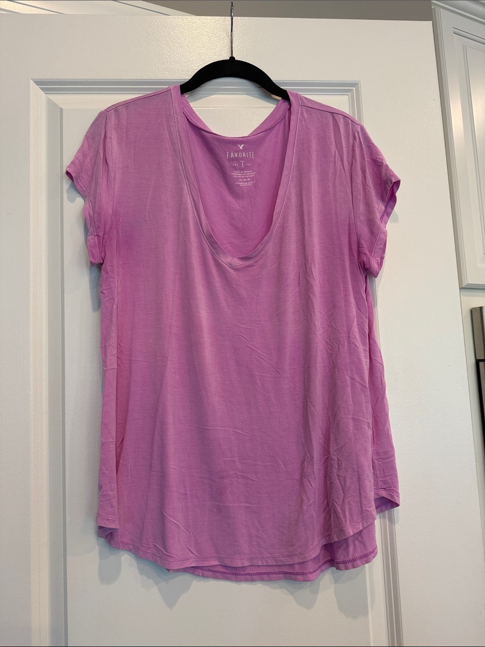 American Eagle Outfitters Lavender Scoop Neck Short Sleeve Tee